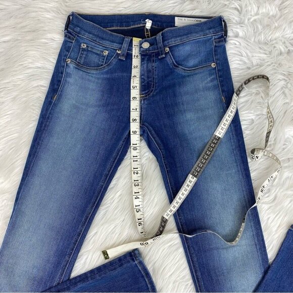 Rag & Bone Women's Redmond‎ Blue Mid-Rise Skinny Designer Denim Jeans W26-27/L30 - Picture 9 of 11